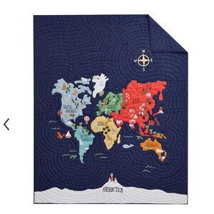 Pottery Barn Kids World Map toddler quilt